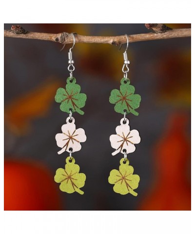 St Patrick's Day Earrings Women Clover Shamrock Green Earrings Irish Wodden Holiday Earrings Teen Girls Jewelry Gift E $8.25 ...