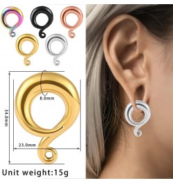 2PCS Fashion Hooks Curve 316L Stainless Steel Hypoallergenic Ear Weight Hangers Plugs DIY Dangles Body Piercing Jewelry 4mm (...