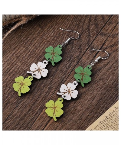 St Patrick's Day Earrings Women Clover Shamrock Green Earrings Irish Wodden Holiday Earrings Teen Girls Jewelry Gift E $8.25 ...