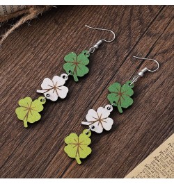 St Patrick's Day Earrings Women Clover Shamrock Green Earrings Irish Wodden Holiday Earrings Teen Girls Jewelry Gift E $8.25 ...