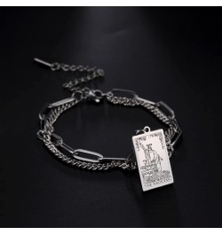 Tarot Cards Bracelet for Women Girls Astrology Divination Magic Amulet Double Layer Chain Bracelet Major Arcana Jewelry Silve...