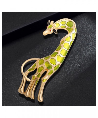 Enamel Giraffe Animal Brooch Pin for Women Men Fashion Rhinestone Gold Tone Dress Hat Costume Accessories Creative Christmas ...