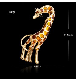 Enamel Giraffe Animal Brooch Pin for Women Men Fashion Rhinestone Gold Tone Dress Hat Costume Accessories Creative Christmas ...