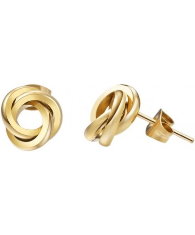 Twisted Love Knot Stud Earrings Gold $10.07 Earrings