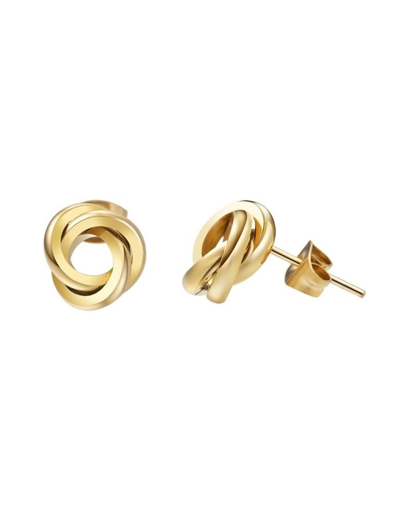 Twisted Love Knot Stud Earrings Gold $10.07 Earrings