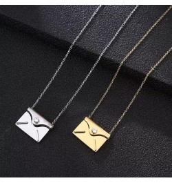 Envelope Necklace for Couples Personalized Envelope Locket Necklace for Women Memorial Necklace Mother's Day Valentine's Day ...