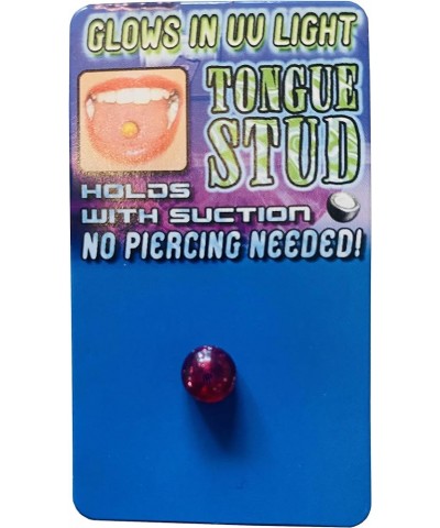 Faux Tongue Ring Stud Suction Cup No Hole Red Glow in UV-light $7.43 Body Jewelry