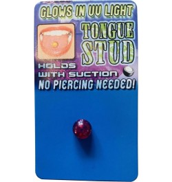 Faux Tongue Ring Stud Suction Cup No Hole Red Glow in UV-light $7.43 Body Jewelry