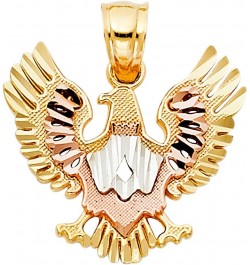 TGDJ 14K Yellow Gold Eagle Pendant - Height 18 MM Width 19 MM $99.52 Pendants