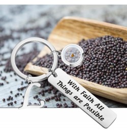 Faith Mustard Seed Gift with Initial Letter Christian Inspirational Gift Religious Jewelry L $8.95 Pendants