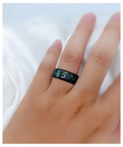 His and Her Couple Rings Black Matching Ring 1.5ct Green CZ Women Wedding Ring Sets for Him and Her women's size 6 & men's si...