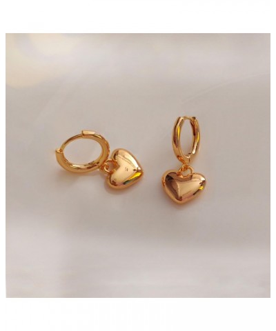 Gold Heart Huggie Hoop Earrings for Women Trendy 18k Statement Heart Shaped Hoop Earring for Girls Jewelry (02Gold-Hoop Heart...