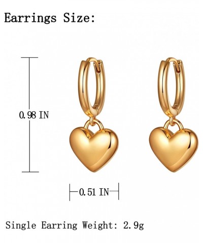 Gold Heart Huggie Hoop Earrings for Women Trendy 18k Statement Heart Shaped Hoop Earring for Girls Jewelry (02Gold-Hoop Heart...