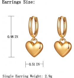 Gold Heart Huggie Hoop Earrings for Women Trendy 18k Statement Heart Shaped Hoop Earring for Girls Jewelry (02Gold-Hoop Heart...