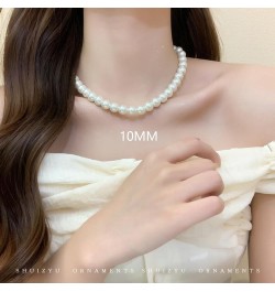 Pearl Necklaces for Women Cream White Round Imitation Pearl Choker Brides Wedding Prom White Pearl Necklace Adjustable Chain ...