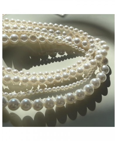 Pearl Necklaces for Women Cream White Round Imitation Pearl Choker Brides Wedding Prom White Pearl Necklace Adjustable Chain ...