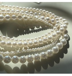 Pearl Necklaces for Women Cream White Round Imitation Pearl Choker Brides Wedding Prom White Pearl Necklace Adjustable Chain ...