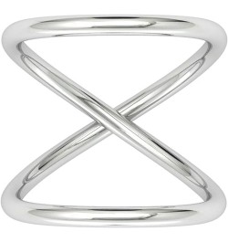 Modern Infinite Loop Criss Cross X Orbit Ring Band Sterling Silver 925 Jewelry, Promise Ring for Couples, Splint Knuckle Dain...