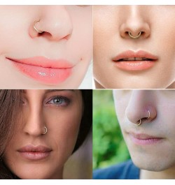 Nose Rings Hoop Nose Ring Surgical Steel 20g Gauge 8mm 10mm 12mm Piercing Hoops Jewelry C shape-8/10/12mm hoop-24pcs $7.27 Bo...