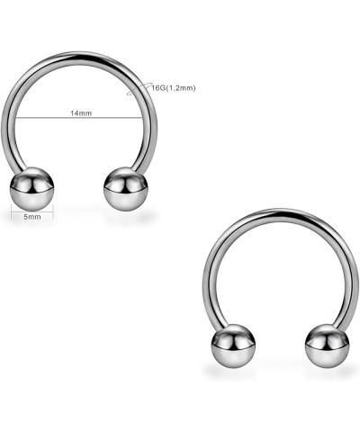 G23 Titanium Horseshoe Septum Rings Nose Rings Hoop Helix Daith Cartilage Tragus Earrings Nipple Eyebrow Smiley Body Piercing...