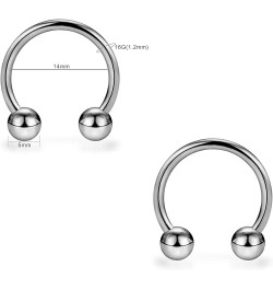 G23 Titanium Horseshoe Septum Rings Nose Rings Hoop Helix Daith Cartilage Tragus Earrings Nipple Eyebrow Smiley Body Piercing...