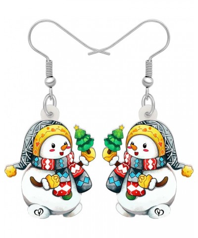 Cute Christmas Snowman Earrings Dangle Charms Christmas Jewelry for Women Girls Festival Gifts Multicolor $6.62 Earrings