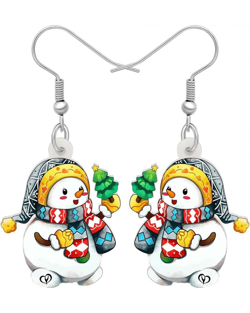 Cute Christmas Snowman Earrings Dangle Charms Christmas Jewelry for Women Girls Festival Gifts Multicolor $6.62 Earrings