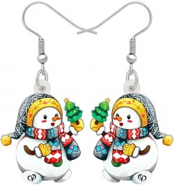 Cute Christmas Snowman Earrings Dangle Charms Christmas Jewelry for Women Girls Festival Gifts Multicolor $6.62 Earrings