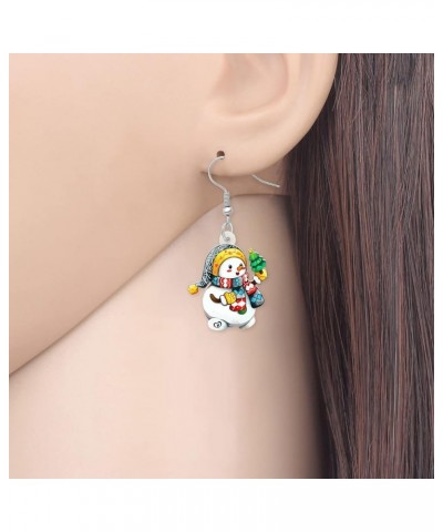 Cute Christmas Snowman Earrings Dangle Charms Christmas Jewelry for Women Girls Festival Gifts Multicolor $6.62 Earrings