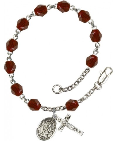 January Birth Month Bead Rosary Bracelet with Saint Joseph of Arimathea Petite Charm, 7 1/2 Inch $38.81 Bracelets