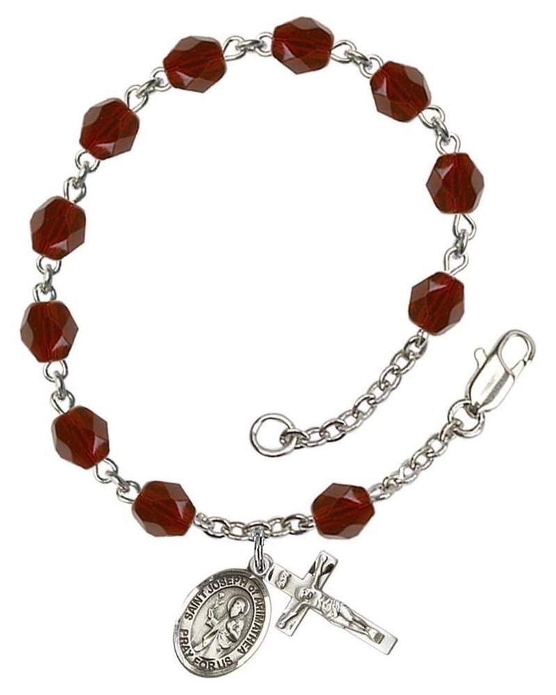 January Birth Month Bead Rosary Bracelet with Saint Joseph of Arimathea Petite Charm, 7 1/2 Inch $38.81 Bracelets