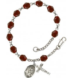 January Birth Month Bead Rosary Bracelet with Saint Joseph of Arimathea Petite Charm, 7 1/2 Inch $38.81 Bracelets