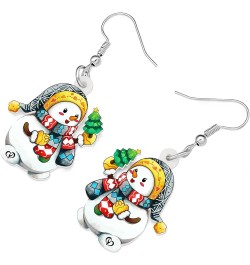 Cute Christmas Snowman Earrings Dangle Charms Christmas Jewelry for Women Girls Festival Gifts Multicolor $6.62 Earrings