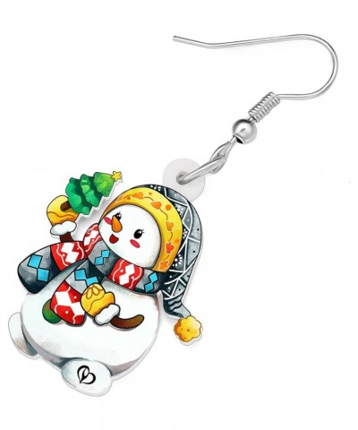 Cute Christmas Snowman Earrings Dangle Charms Christmas Jewelry for Women Girls Festival Gifts Multicolor $6.62 Earrings