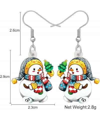 Cute Christmas Snowman Earrings Dangle Charms Christmas Jewelry for Women Girls Festival Gifts Multicolor $6.62 Earrings