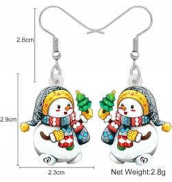 Cute Christmas Snowman Earrings Dangle Charms Christmas Jewelry for Women Girls Festival Gifts Multicolor $6.62 Earrings