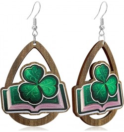 Creative St. Patrick's Day Wooden Hook Earrings Handmade Unique Hollow Dangle Drop Earrings St. Patrick's Day-8 $5.12 Earrings