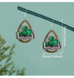 Creative St. Patrick's Day Wooden Hook Earrings Handmade Unique Hollow Dangle Drop Earrings St. Patrick's Day-8 $5.12 Earrings