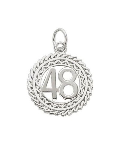 Number 48 Charm White Gold $20.15 Bracelets