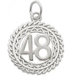 Number 48 Charm White Gold $20.15 Bracelets