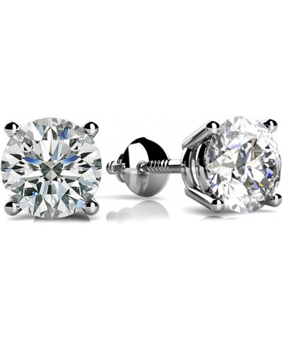 3.00 ct Size Round Cut Cubic Zirconia Stud Earrings in Screw Back $25.38 Earrings