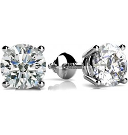 3.00 ct Size Round Cut Cubic Zirconia Stud Earrings in Screw Back $25.38 Earrings