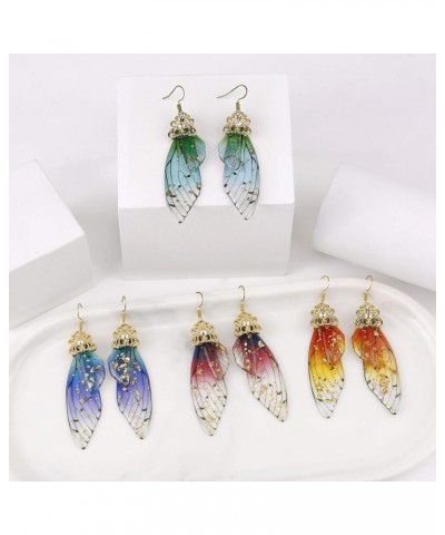 Butterfly Wing Drop Dangle Earrings Gold Plated Crystal Rhinestone for women girls wedding Jewelry Purple $7.48 Earrings