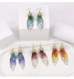 Butterfly Wing Drop Dangle Earrings Gold Plated Crystal Rhinestone for women girls wedding Jewelry Purple $7.48 Earrings