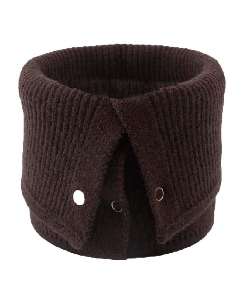 Knitted Button High Collars Lapel Wrap Fake Collar Choker Collar Detachable Collar Unisex Coffee $7.41 Necklaces