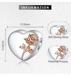 Personalized Photo Charms Heart Mom Pet Birth Flower Beads Sterling Silver Customize Picture Love Paw Print for Women Bracele...