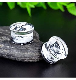 2 Pairs Gauges Piercing Saddle Plugs, Double Flared Flesh Ear Tunnels, Acrylic Flower Logo Earrings Elegant Stretchers. Y680 ...