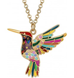 Cute Enamel Hummingbird Necklace Birds Rhinestones Pendant Jewelry Gifts Multicolor $7.01 Necklaces