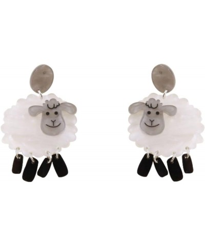 Funny Cute Kawaii Acrylic Animal Earrings, Sheep Panda Rabbit Goat Lamb Big Rooster Chicken Red Pink Lips Eyes Drop Dangle Ea...