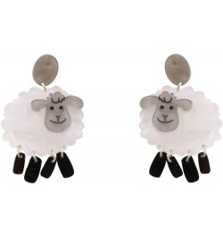 Funny Cute Kawaii Acrylic Animal Earrings, Sheep Panda Rabbit Goat Lamb Big Rooster Chicken Red Pink Lips Eyes Drop Dangle Ea...